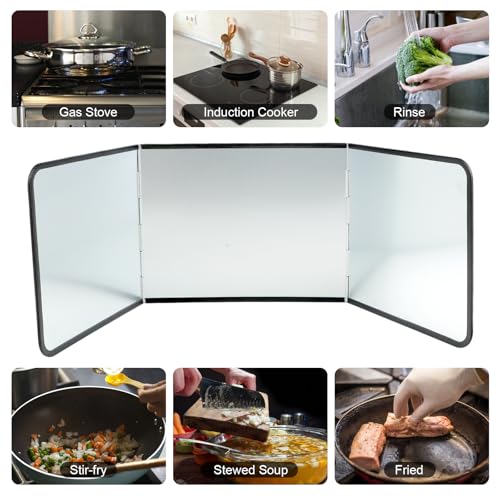 Hisdricus Spritzschutz Faltwand Küchen – funktioniert als spritzschutz Herd und Herd spritzschutz Wand, ist leicht zu reinigen und hält Herd sowie Küchenrückwand sauber