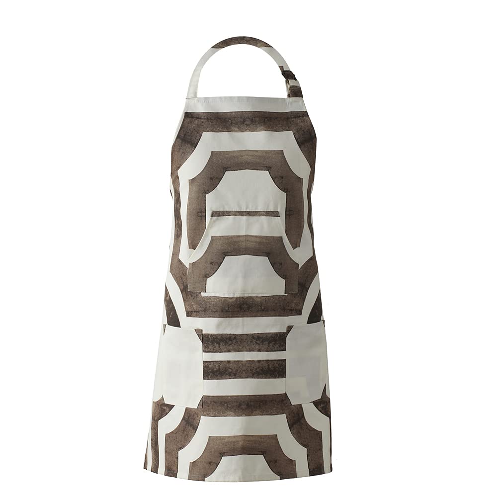HPD Half Price Drapes Aprons for Men Women with Large Pockets Adjustable Unisex PRTW-D23-AP Mecca Printed Cotton, 27 X 34 Inch, Mecca Brown