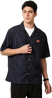 WROGN Men's 100% Cotton Shirt | Back Graphic Print | Resort Fit Price In India