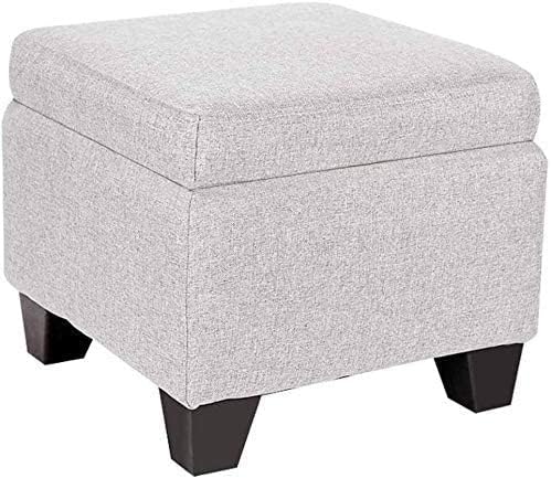 LaseVe Footstool, Linen Cotton Can Be Stored Footstool,Padded Cushion,Square Storage Change Shoe Bench,Living Room Home Decoration Furniture (Color : 3)