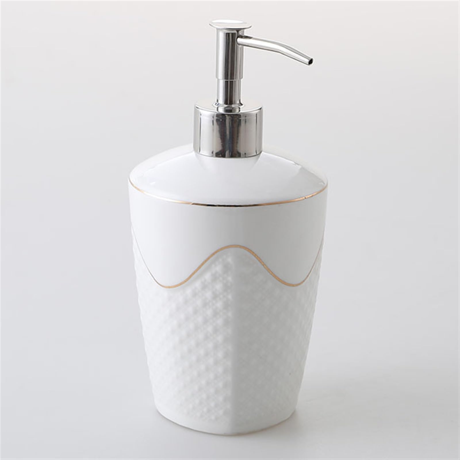 Dispenser di sapone Dispenser di sapone, bottiglia di sapone in ceramica per shampoo, bagnoschiuma e olio da massaggio, pompa di sapone a forma di punto per toeletta (460 ml/15,55 oz) accessori da