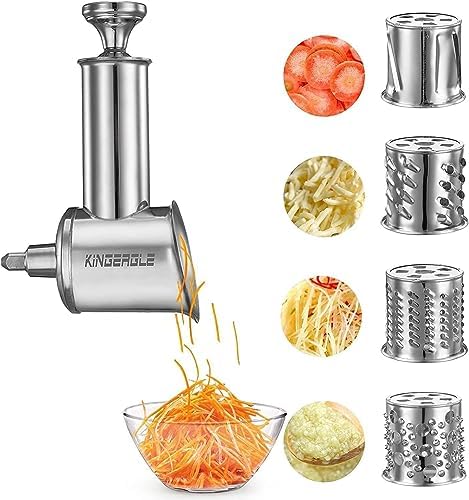 Stainless Steel Slicer Shredder Attachment for KitchenAid Mixer, Cheese Grater Attachment, Food Slicer for KitchenAid Mixer, Accessories for Kitchen aid - Thumbnail 3