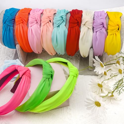 Siquk SA-23-146 12 Pieces Knotted Hair Turband For Women - Colorful Fabric Headbands In 12 Colors thumb #4