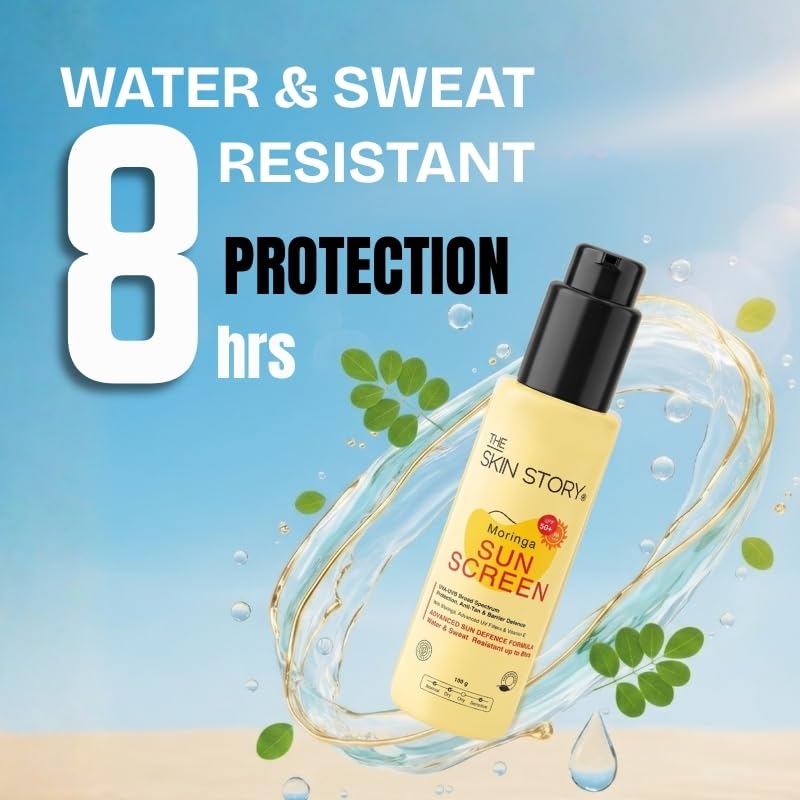 Image of The Skin Story Moringa Tinted Sunscreen SPF 50+ PA++++ | Advanced UV Filters | Broad Spectrum UVA & UVB Protection | Water & Sweat Resistant | Matte Finish | 100g