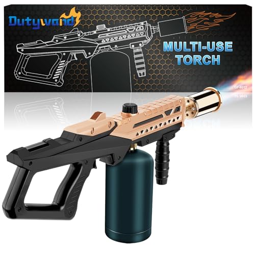 Dutywand Propane Grill Torch Gun – Cooking Torch Head max. 800,000 BTUs – Culinary Torch Sous Vide – Adjustable Flamethrower for BBQ, Campfire, Charcoal Wood Grills Lighter(Tank Not Included)