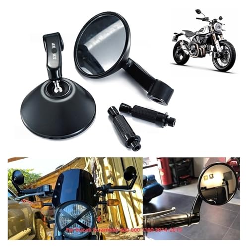 Espejo retrovisor de manillar universal con acabados para Ducati Scrambler 2