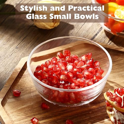 Image of WRINGO Glass Bowl for Kitchen Prep, Dessert, Dips, and Candy Dishes, Cake, Snack Bowl Set of 6 Or Nut Bowls, and Microwave Safe Clear Glass Bowls for Mixing, Storing Size 4.5 Inch (WR-09)
