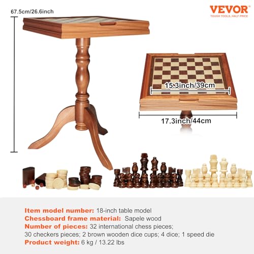 Mesa de juegos 3 en 1: Ajedrez, Damas y Backgammon miniatura 7
