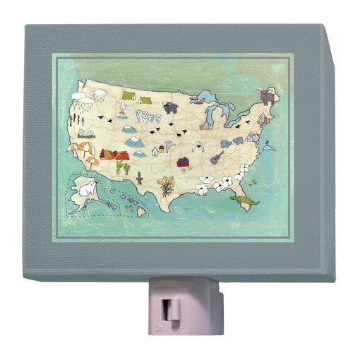 Oopsy Daisy Camp USA Night Light, Aqua, 5" x 4"