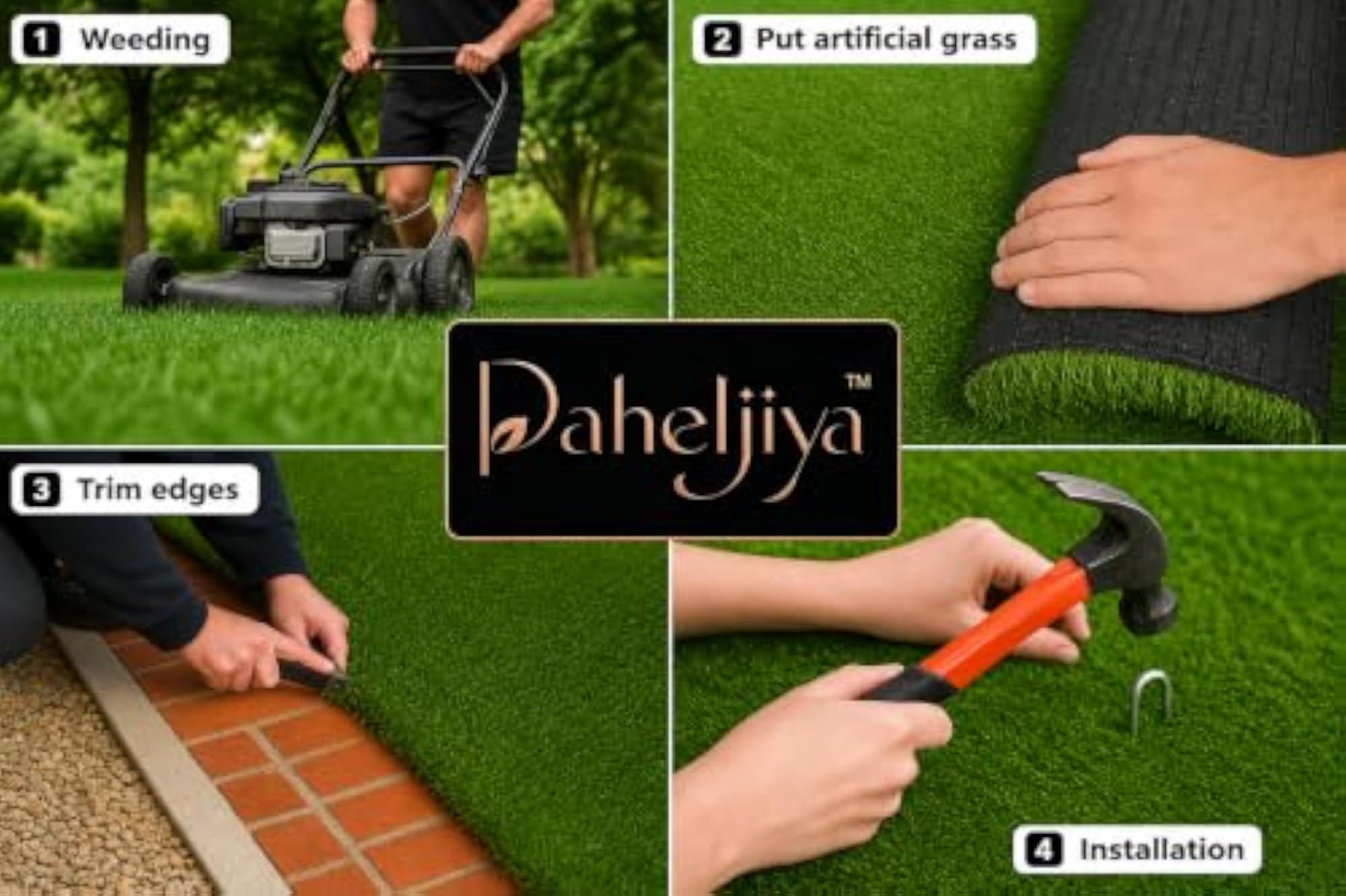 35mm Artificial Green Grass for Balcony and Floor