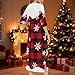 Women's Christmas Zipper Robes 3/4 Raglan Sleeve Loose Nightgown Slit Side Loungewear Dress Housecoat with Pockets