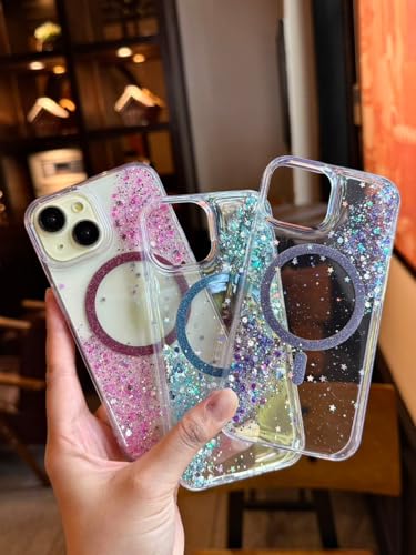 Image of mobistyle Glitter Cover Case for iPhone 13 | 6.1-Inch Compatible with MagSafe, Shiny Cute Bling Sparkle for Women and Girls Phone Cover iPhone 13 (Pink)
