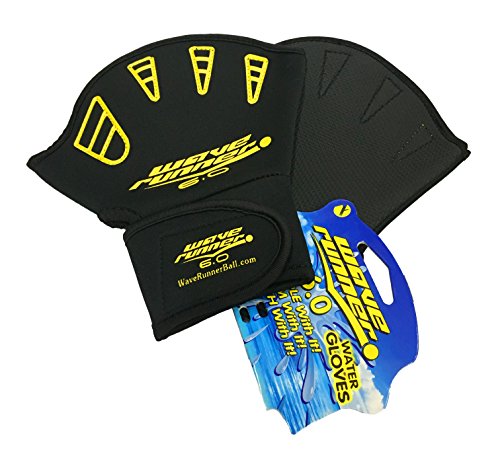 Water Gloves Aqua Swimming Lung Training Webbed Fingers Neoprene Surfing (Black, Small) #TOP1