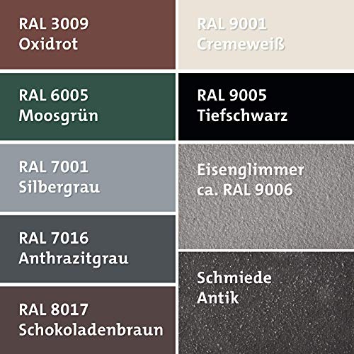 ADLER Ferro Rostschutz - RAL9005 Tiefschwarz 2,5 L - Dekorative, beständige Rostschutzfarbe für Eisen, Stahl, Zink und… – Bild 4