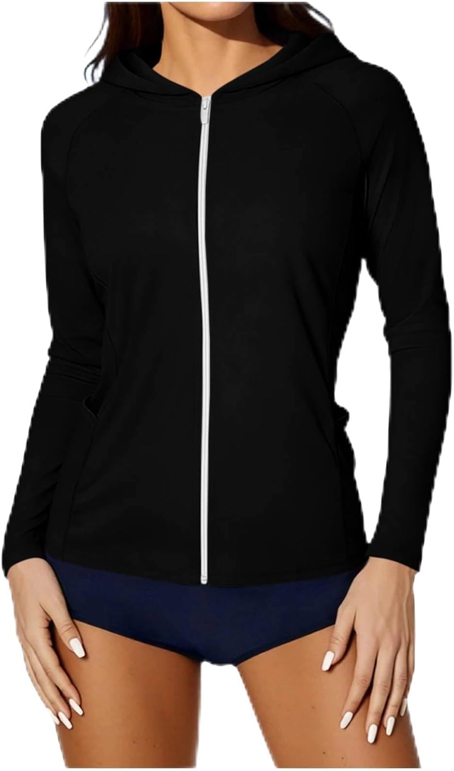 HGps8w UPF 50+ Sun Protection Hoodies for Women Full Zip Outdoor Lightweight Hiking Sun Shirts with Pockets