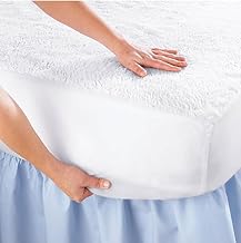 واقي مرتبة مقاوم للماء من برنسيس، لون أبيض، مقاس 1.10 متر × 2 متر