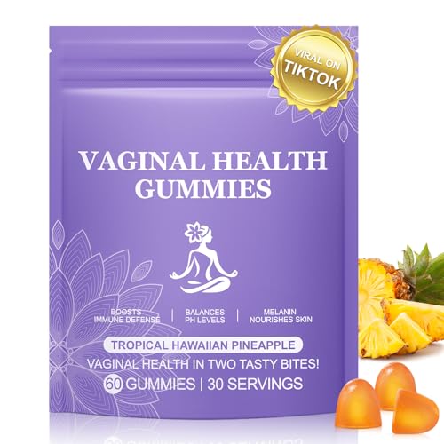 MXCZBSM Pineapple Gummies for Women PH 60 Count, PH Balance for Women, Probiotics Vaginal Gummy, Improve Immune, Hawaiian Pineapple Flavor, Vegan & Low Sugar, Premium Balance Gummies
