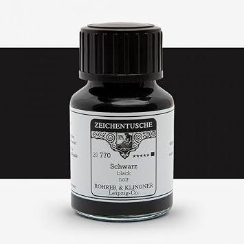 Rohrer & Klingner 50 ml Bottle Calligraphy Ink | Black / Schwarz