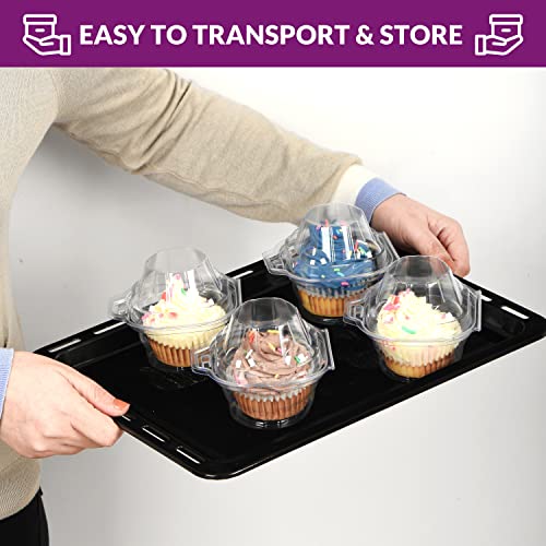 True 7 - [75 Pcs] Individual Cupcake Containers Disposable Clear Plastic Cupcake Holders With Airtight Deep Dome Lid Stackable Single Cupcake Boxes For Home Baking Party Wedding, Cake Shop #TOP4