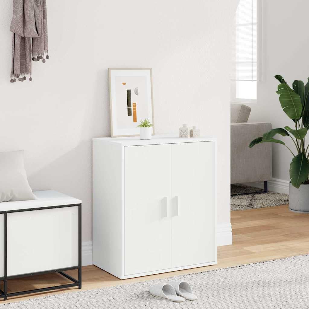 Scarpiera bianca, 60 x 35 x 70 cm, comò con 2 ante