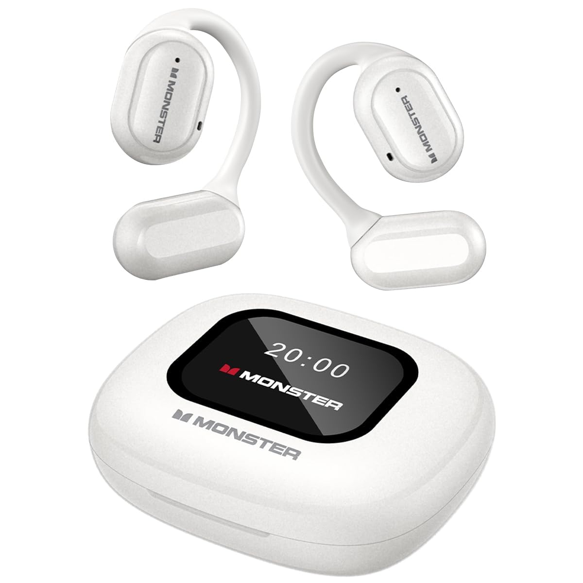 Monster Open Touch Pro 100, Open Ear Headphones Touch Screen Earbuds, Bluetooth Earbuds with ENC Clear Talk,White | Bluetooth connection with ENC clear calling tech, Support TF Card, Multiple EQ Modes, ergonomic earhooks, IPX5, 30H Playback-image-28