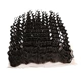 Greatremy 13x4' Lace Frontal Deep Wave Closure with Baby Hair Ear To Ear Brazilian Virgin Human Hair...
