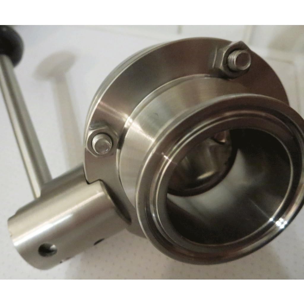 Vanne papillon en acier inoxydable 304 à trois colliers avec poignée de traction et joint EPDM de 2,5 à 1,3 cm 38 mm, pour brassage maison, produits laitiers, 1 pièce