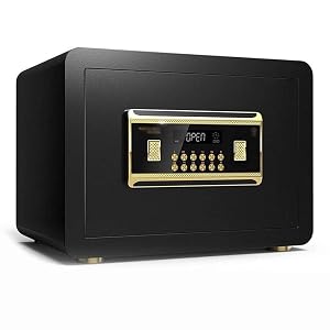 Digital Password Safe Box Electronic Security Safe Steel Construction Adjustable Storage for Home Office Hotel Jewelry Money Passport