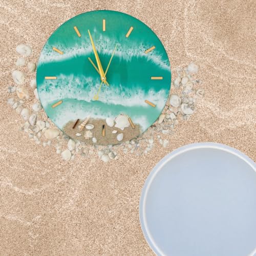 Image of R H Lifestyle Silicone Moulds Round Coaster Moulds for Resin Art Epoxy Casting Mould Tray Photo Frame Mold Resin Coaster Mould 8 Inch