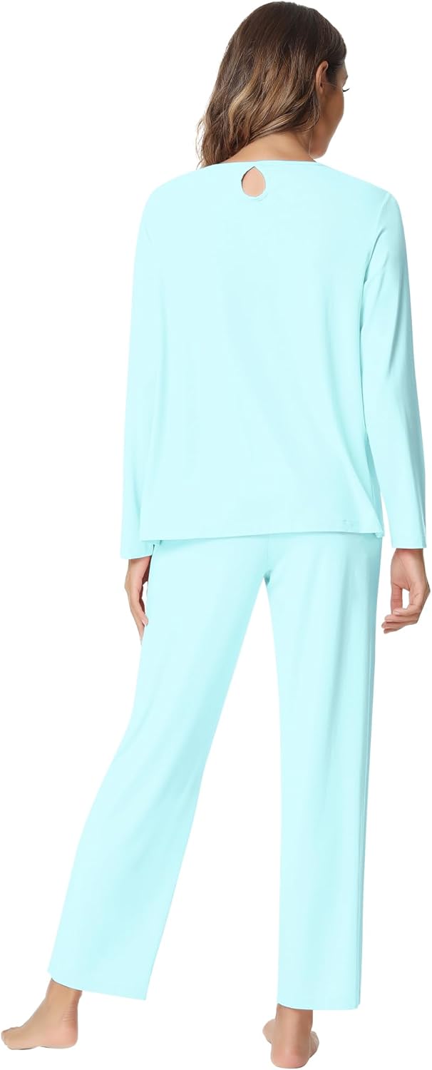 NACHILA Pajamas for Women-Viscose Made from Bamboo,Long Sleeve Pajama Sets Comfy Loungewear Pleated Pjs - Image 2