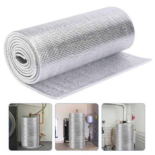 moonoom Water Heater Blanket Insulation Wrap,9.8ftx 15.7in Aluminum Foil Hot Water Heater Cover,Hot Water Heater Jacket for Winter Heater Insulation