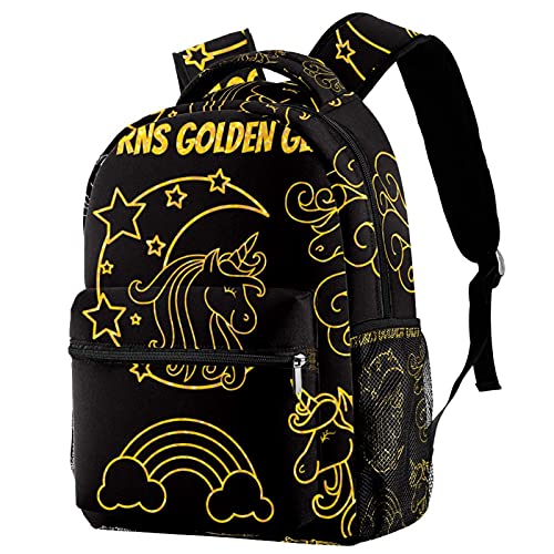 Sac à dos d'école lune et licorne pour le lycée et l'ordinateur