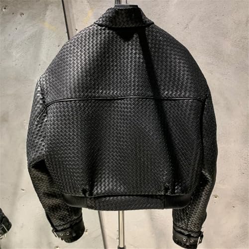 Women's Knitted Leather Jacket - Genuine Spring Coat With Lightweight Design For Seasonal Transition C113 S steampunk buy now online Women's Knitted Leather Jacket - Genuine Spring Coat With Lightweight Design For Seasonal Transition C113 S steampunk buy now online