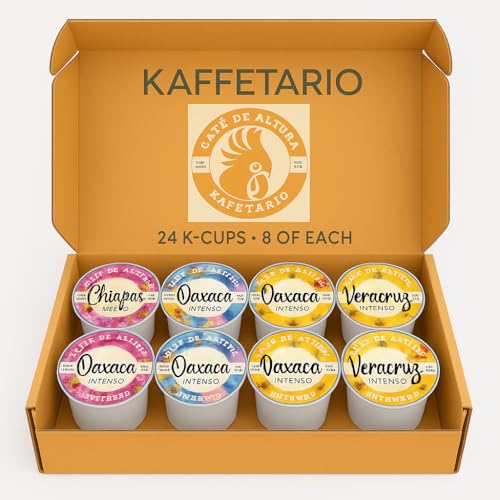 Kafetario Mexican Single-Serve Coffee K-Cups Variety Pack, Assorted Flavors from Oaxaca, Veracruz and Chiapas Regions, 24 Count