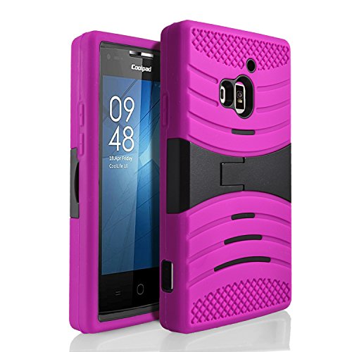 STARSHOP Coolpad Rogue case, Premium Durable Rugged Shell Hybrid Protective Phone Cover with Built in Kickstand with Premium Screen Protector (Pink)