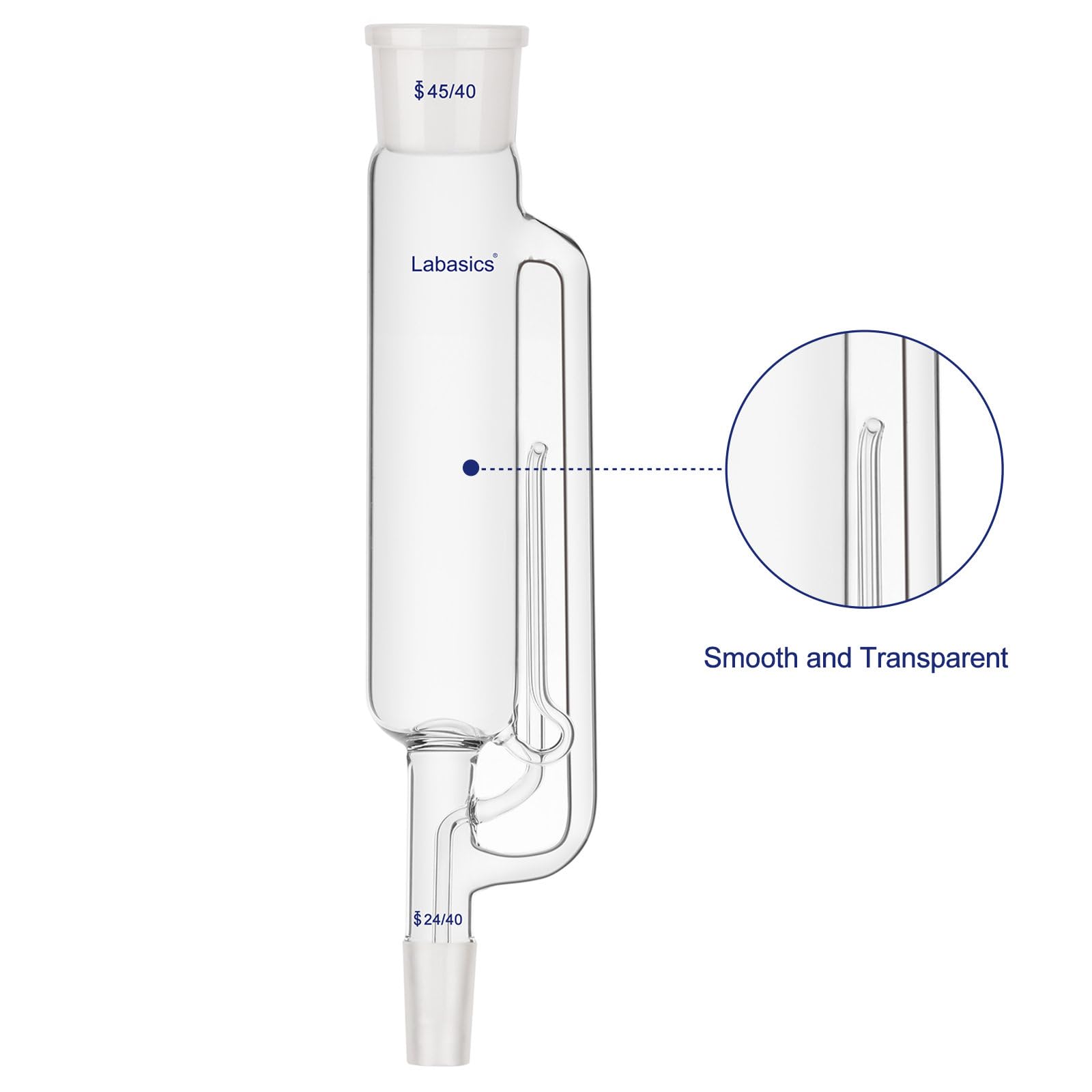 Labasics 500 ml Appareil D’extraction de Type Soxhlet, Borosilicate Glass 45/40 Soxhlet Extracteur avec Condenseur Allihn, Paquet de 2
