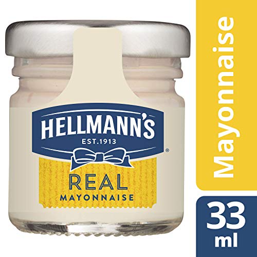 Hellmann’s Real Mayonnaise Mini Glas (perfekte Serviergröße im Gastraum) 1er Pack (80 x 33 ml)
