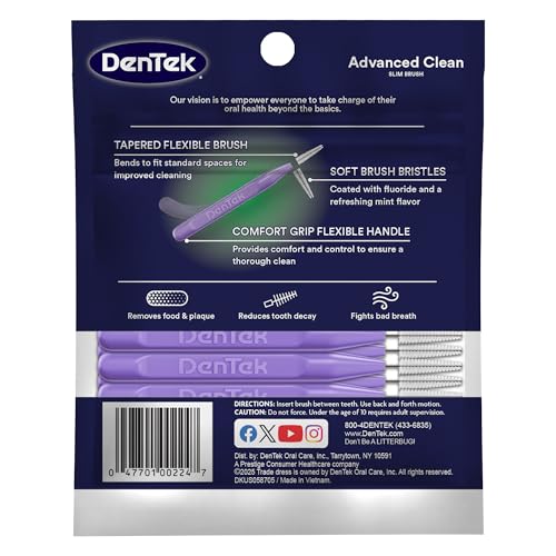 DenTek Slim Brush Advanced Clean Interdental Cleaners, Extra Tight, 32 Count - image 9
