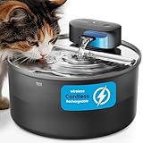 oneisall Cordless Cat Water Fountain: 108oz/3.2L Stainless S...