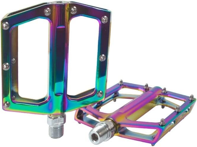 Miniatura 3 de Bike Pedals Bicycle Pedal MTB Good Grip Flat Pedal Ultralight Alloy Bearings and Downhill Anti-Slip Rainbow Platform Road Bike Pedals Mountain Bike