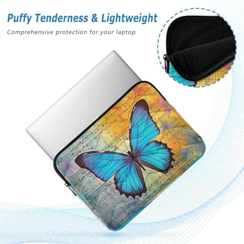 Funda para portátil con diseño de alas de mariposa azul 13-14 pulg miniatura 5