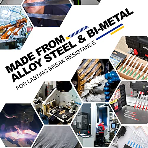 Geinxurn 30 Pieces U-Shank Jigsaw Blades, Assorted Jig Saw Blade Set For Cutting Metal Wood Plastic Plexiglass Fit For Bosch Compatible With Black+Decker Work With Dewalt And More #TOP4