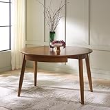 SAFAVIEH Home Collection - Malakai Walnut Brown Folding Round Drop Leaf Dining Table, Space-Saving...