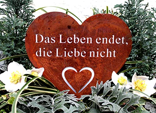 Edelstahl Grabstecker Als Grabherz – Personalisierbar, Wetterfest, Für Grabdekoration Oder Garten