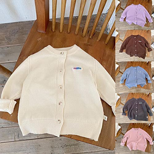 Toddler Knit Cardigan Baby Boys Girls Comfort Soft Cotton Long Sleeve Button Front Ribbed Plain Casual Sweater3