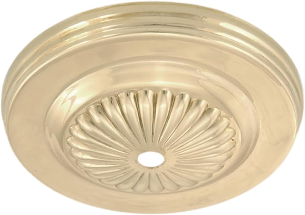 B&P Lamp® 5 1/4 Inch Stamped Embossed Ceiling Light Canopy Plate (Brass)