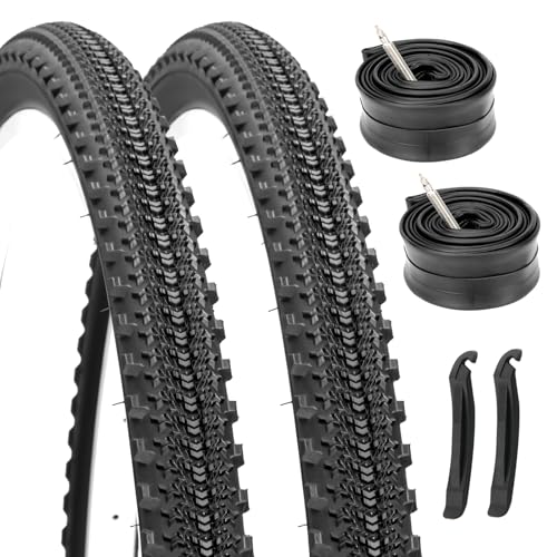 Hycline 700x42C Gravel Bike Tire Set, 2-Pack (42-622) Folding Puncture-Resistant Bicycle Tires with...