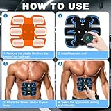 Ems Muscle Stimulator ABS Trainer Muscle Stimulator Usb Rechargeable Stomach Toner with 10-Mode And 39 Intensity Levels, ABS Stimulator for Men Women Stomach Flattener for Full Body Ab/Arm/Hip Trainer - Image 6