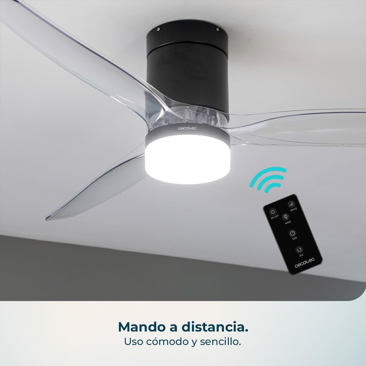 Cecotec Ventilador de Techo 40W EnergySilence Aero 5650 Black&Transparent