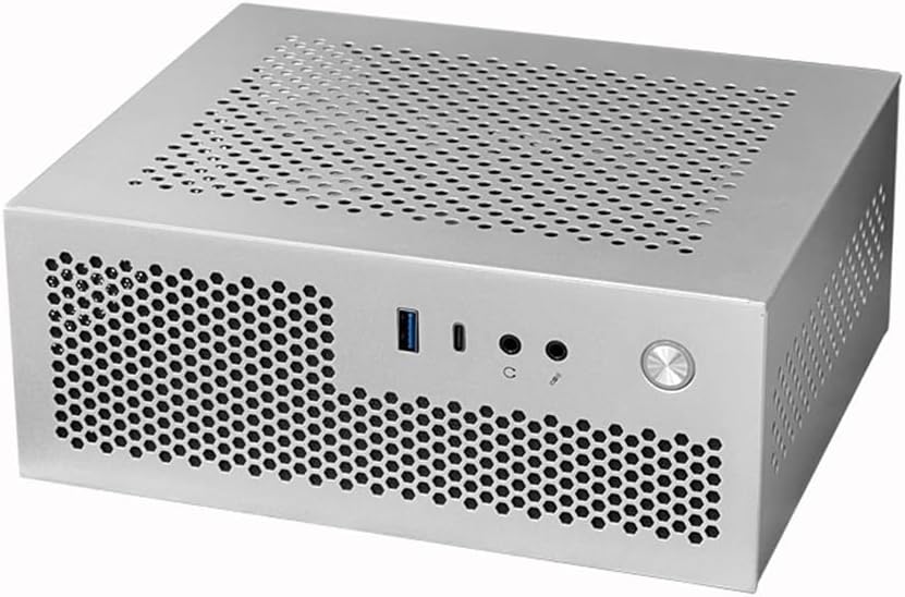A09 HTPC Computer Case Mini ITX Gaming PC Chassis Desktop Chassis USB3.0 Type-C Computer Case Home Computer Case Easy to Use Silver